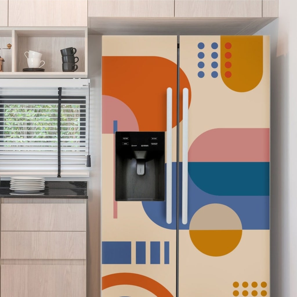 Geometric Fridge Wrap Boho Refrigerator Wrap