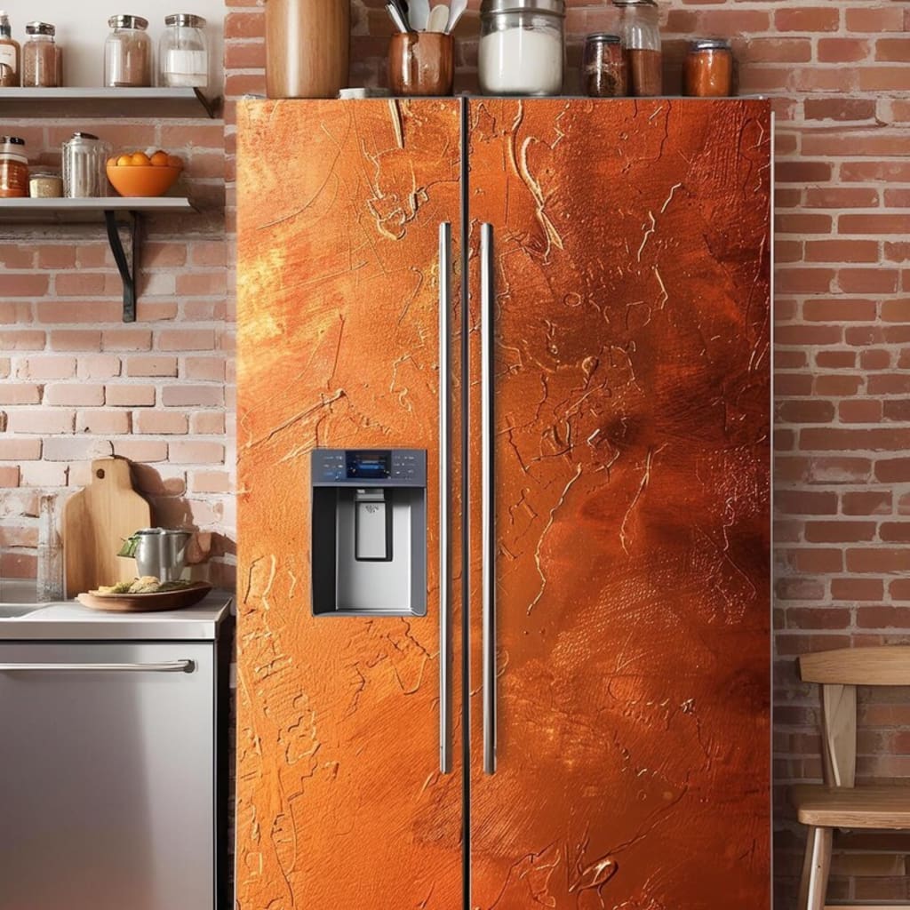 Fridge Wrap Copper Vintage Rustic