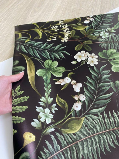 Green Fridge Wrap Botanical Vinyl
