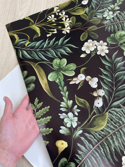 Green Fridge Wrap Botanical Vinyl