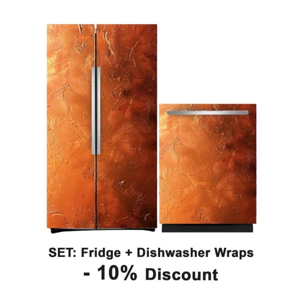 Fridge Wrap Copper Vintage Rustic