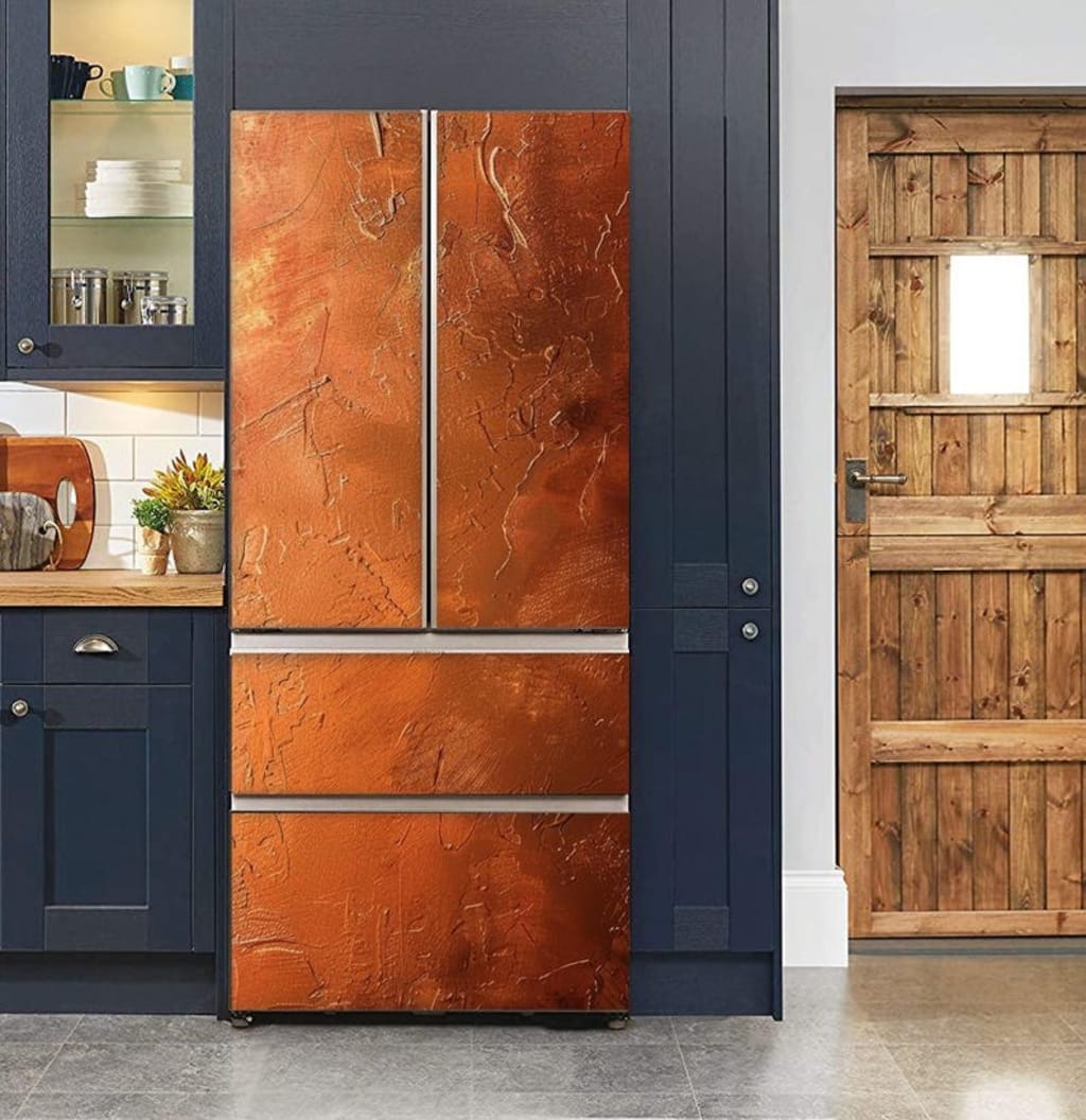 Fridge Wrap Copper Vintage Rustic