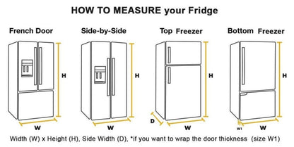 Green Fridge Wrap Botanical Vinyl