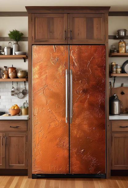 Fridge Wrap Copper Vintage Rustic