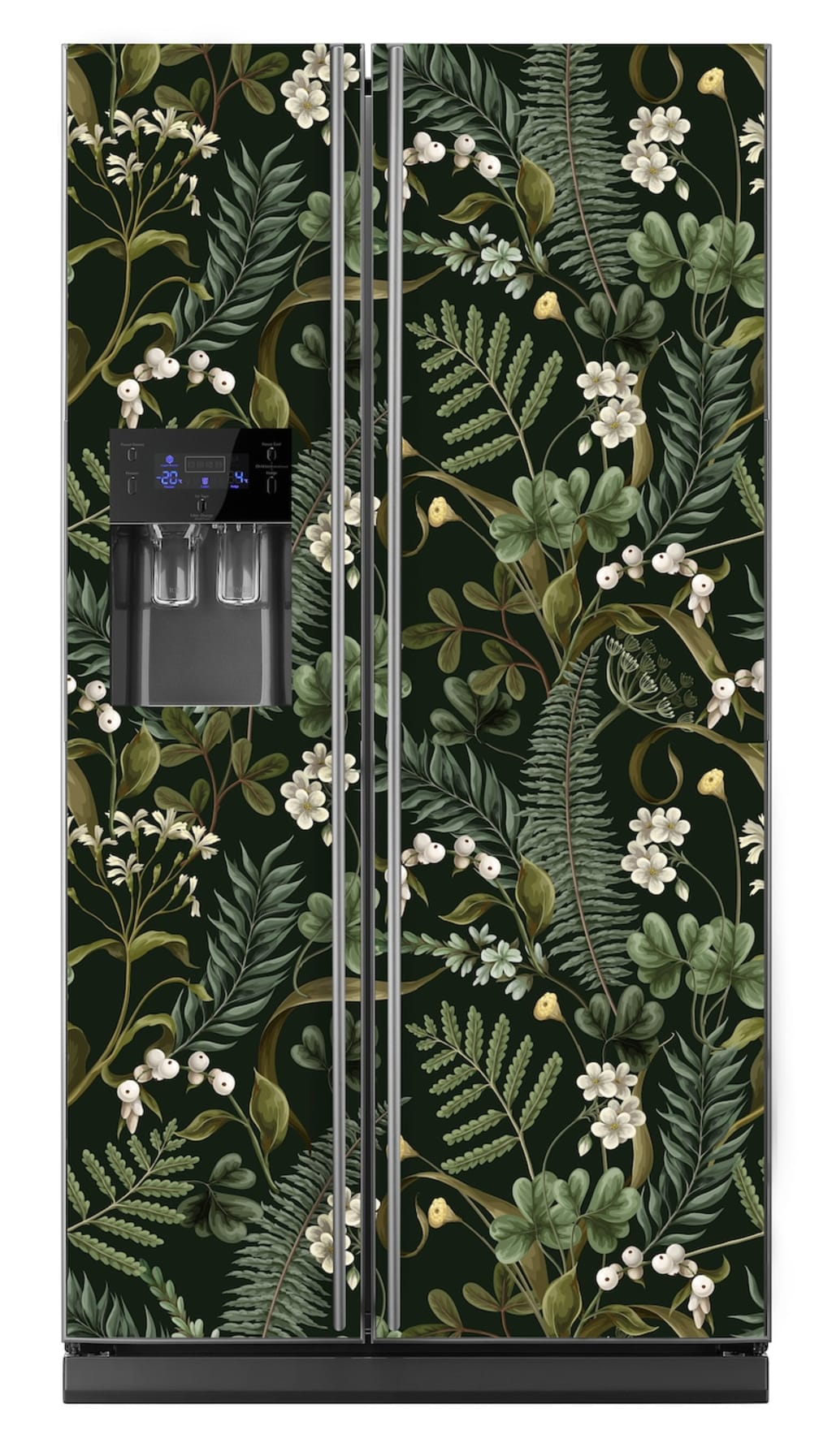 Green Fridge Wrap Botanical Vinyl