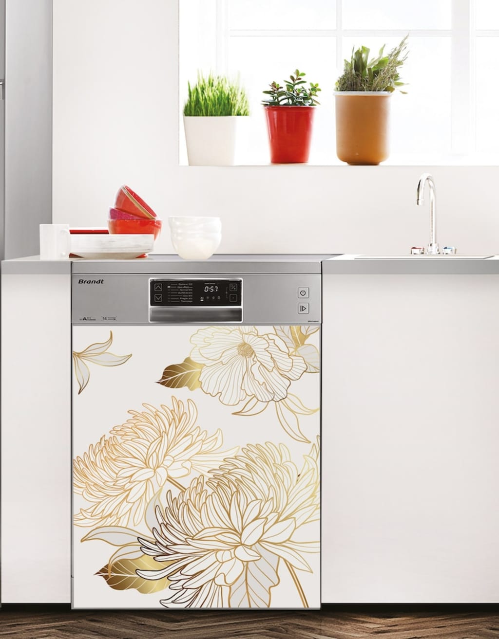 Floral Fridge Wrap Vinyl