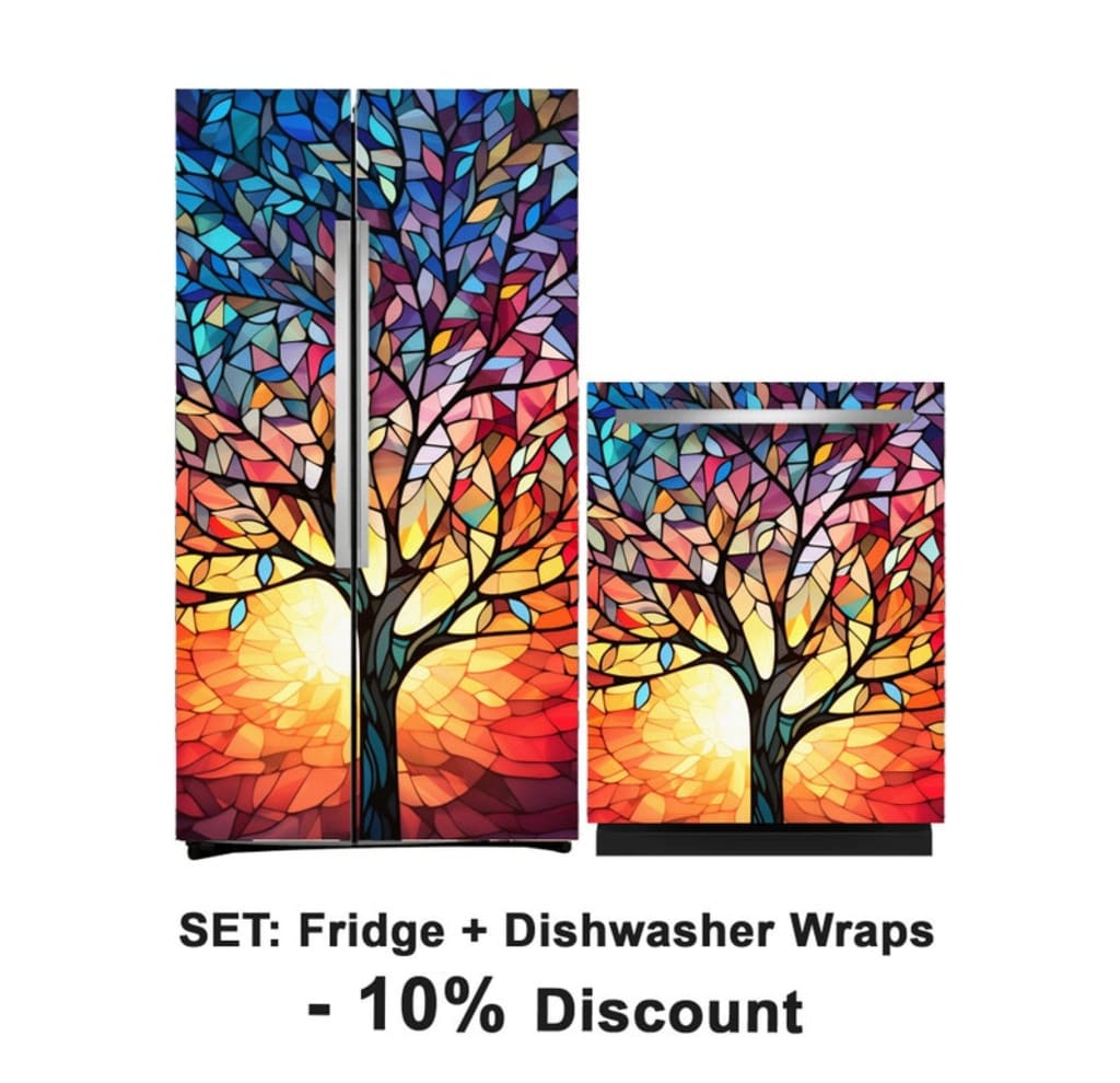 Fridge Wrap Stained Glass Tree